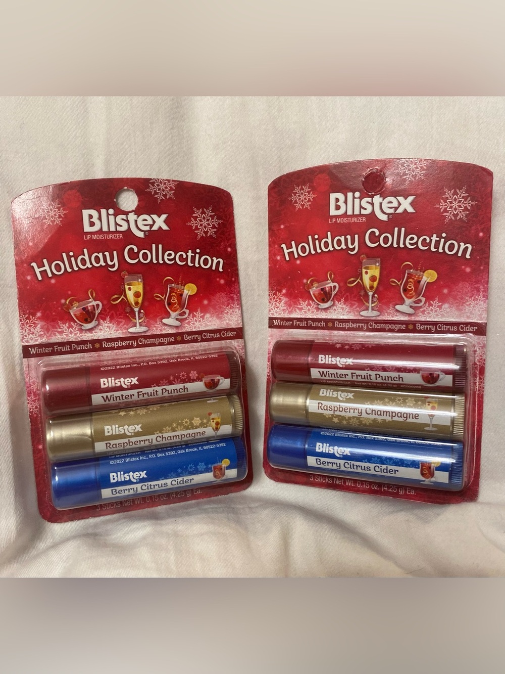 Blistex Holiday Collection Lip Balm Set of 2 Triple Flavor Gift Packs